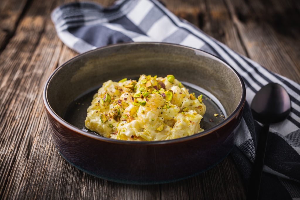 Gnocchi mit Ziegenfrischkäsesoße und Pistazien